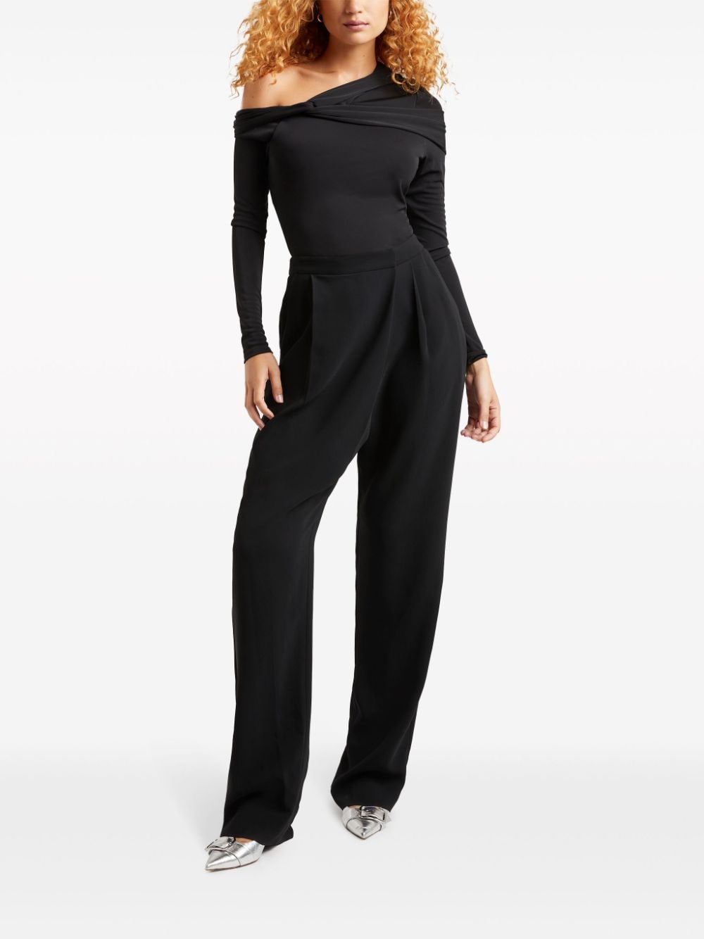 Shop Cinq À Sept Juliet Draped Tailored Trousers In Black