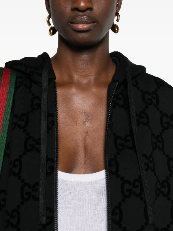 Gucci Interlocking G Cropped Hoodie Black FARFETCH RO