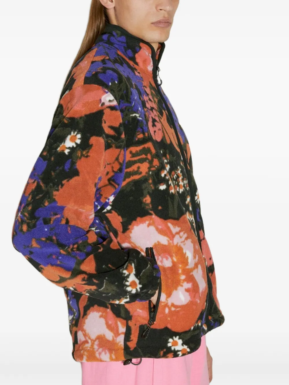 Awake Ny Floral-print Fleece Jacket In Multi