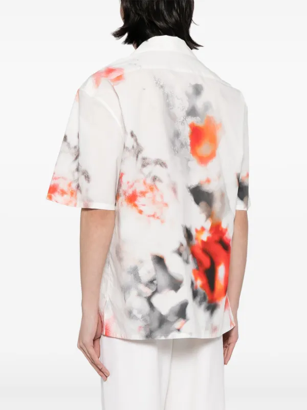 Alexander McQueen abstract-pattern Cotton Shirt | White | FARFETCH PL