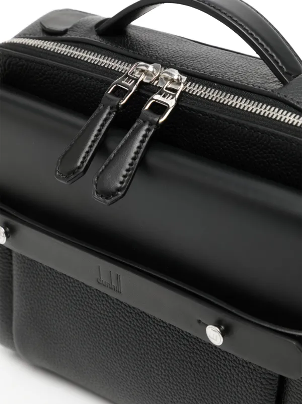 Dunhill logo debossed Leather Messenger Bag Farfetch