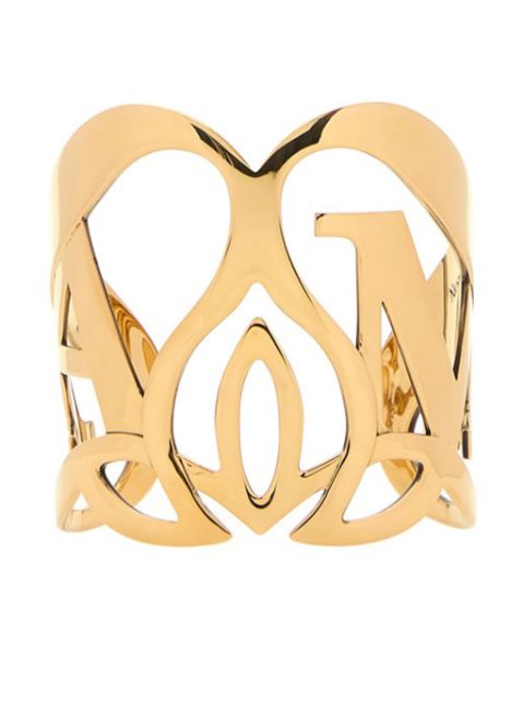 Alexander McQueen Seal logo-motif cuff bracelet Women