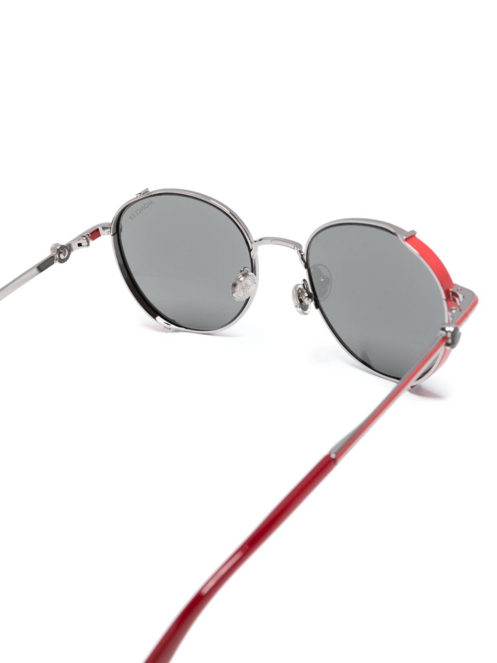 Shop Moncler Owlet Round-frame Sunglasses In 银色