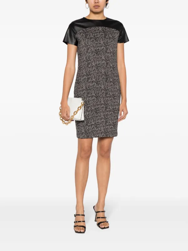 Michael Kors Panelled Faux Leather Minidress - Black