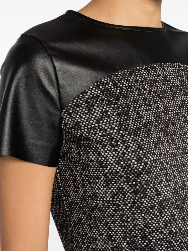 green emerald velvet dress Michael Michael Kors Appliqued Faux-Leather Mesh Mini Dress main image 1