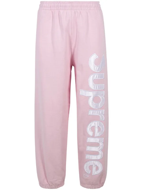 satin logo-appliqué track pants