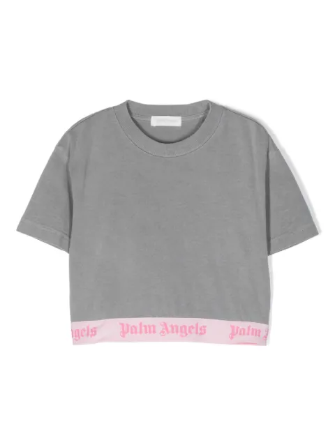 Palm Angels Kids logo-underband cropped T-shirt