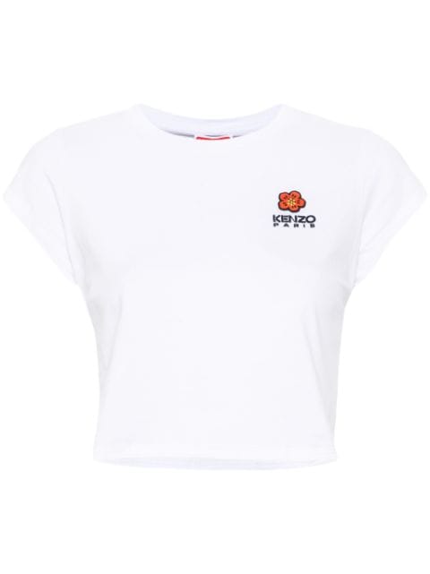 Kenzo logo-embroidered cropped T-shirt