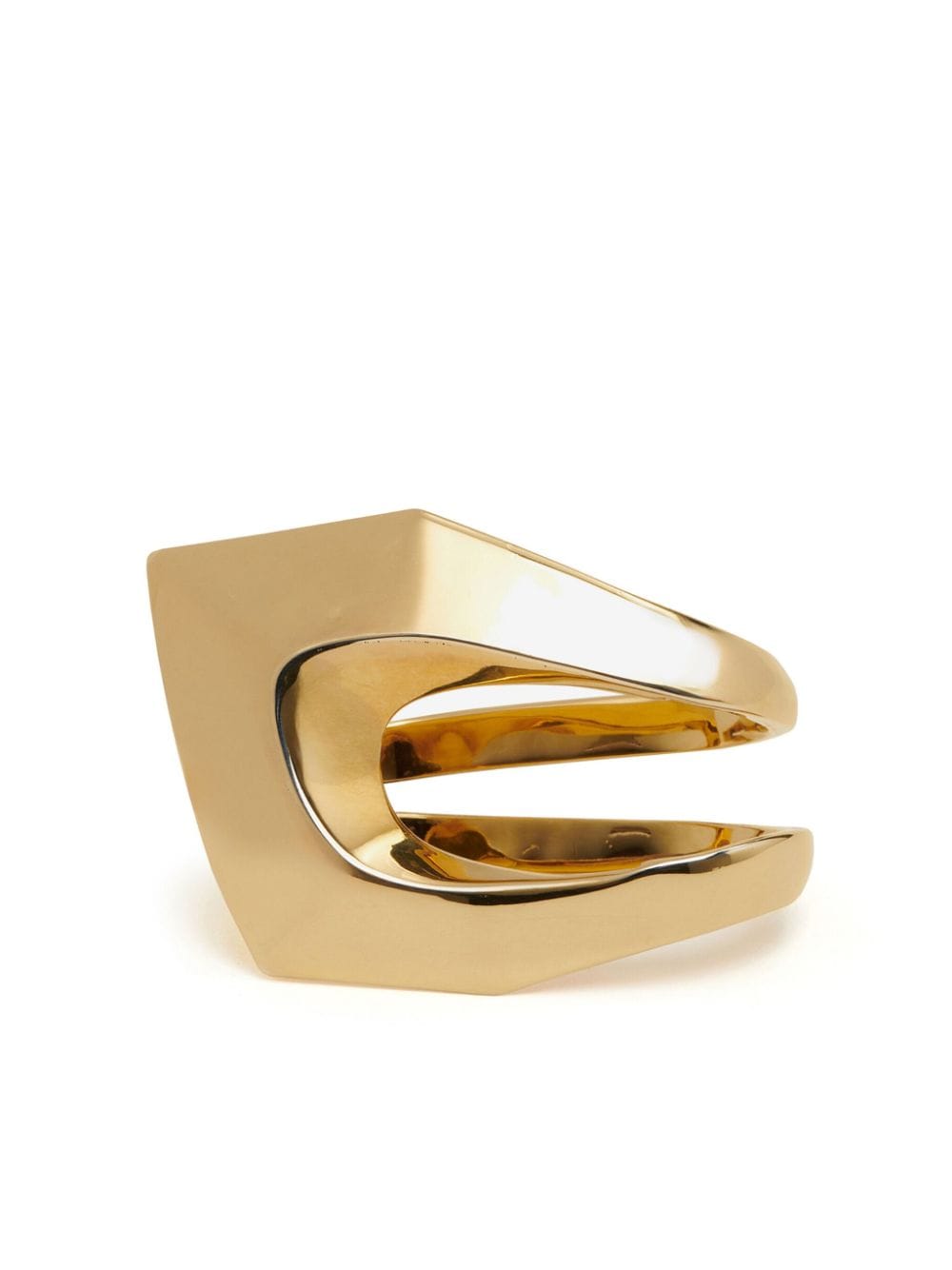 Shop Alexander Mcqueen Modernist Double Ring In Gold