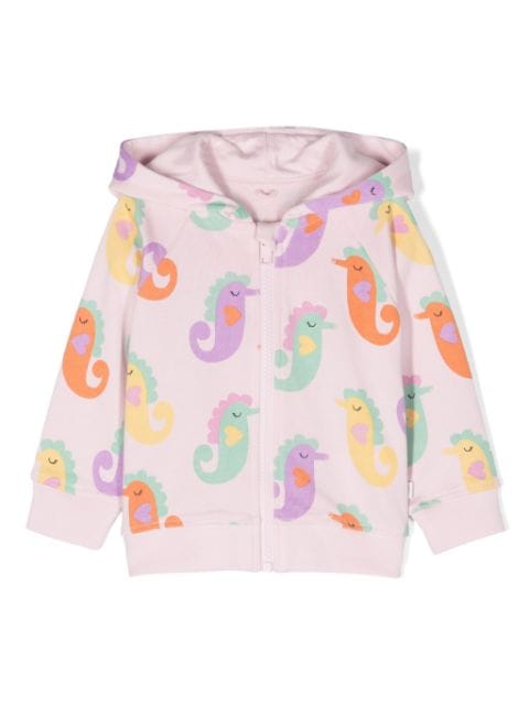 Stella McCartney Kids seahorse-print cotton hoodie