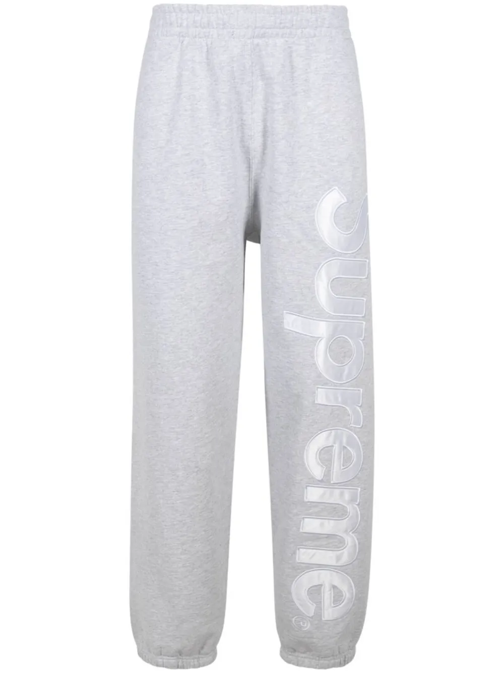 Supreme Satin Appliqué Track Pants In Grey