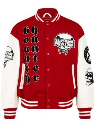 Supreme jacket red and white on sale