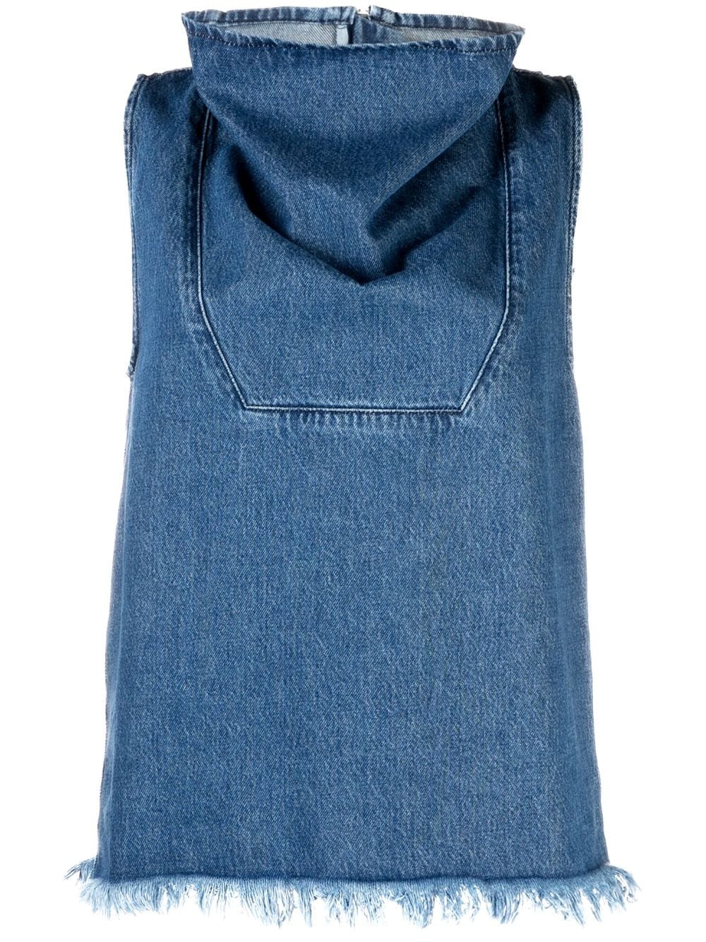 Marques' Almeida Cowl-neck Frayed Denim Waistcoat In Blau