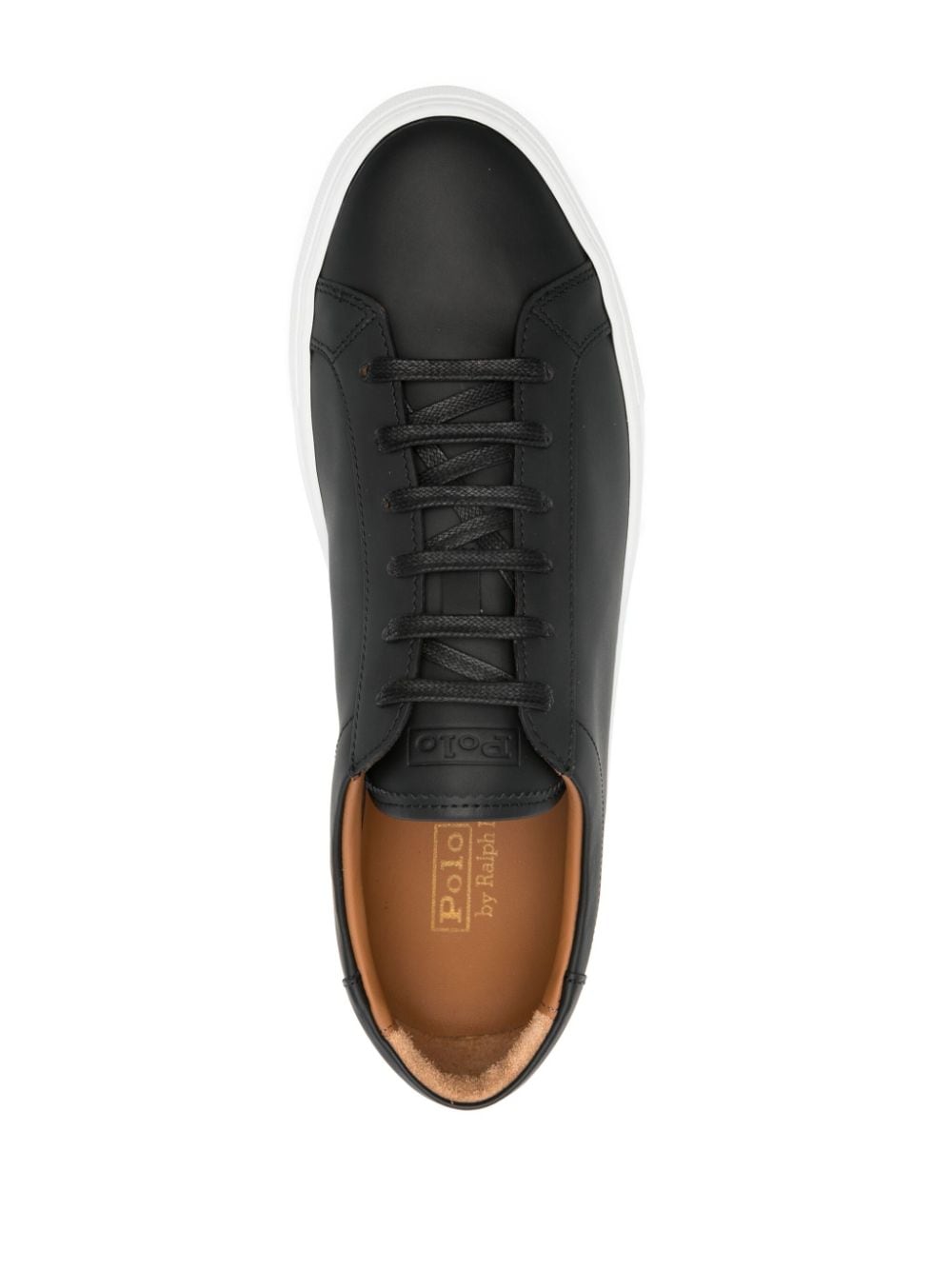 Shop Polo Ralph Lauren Jermain Lux Leather Sneakers In Black