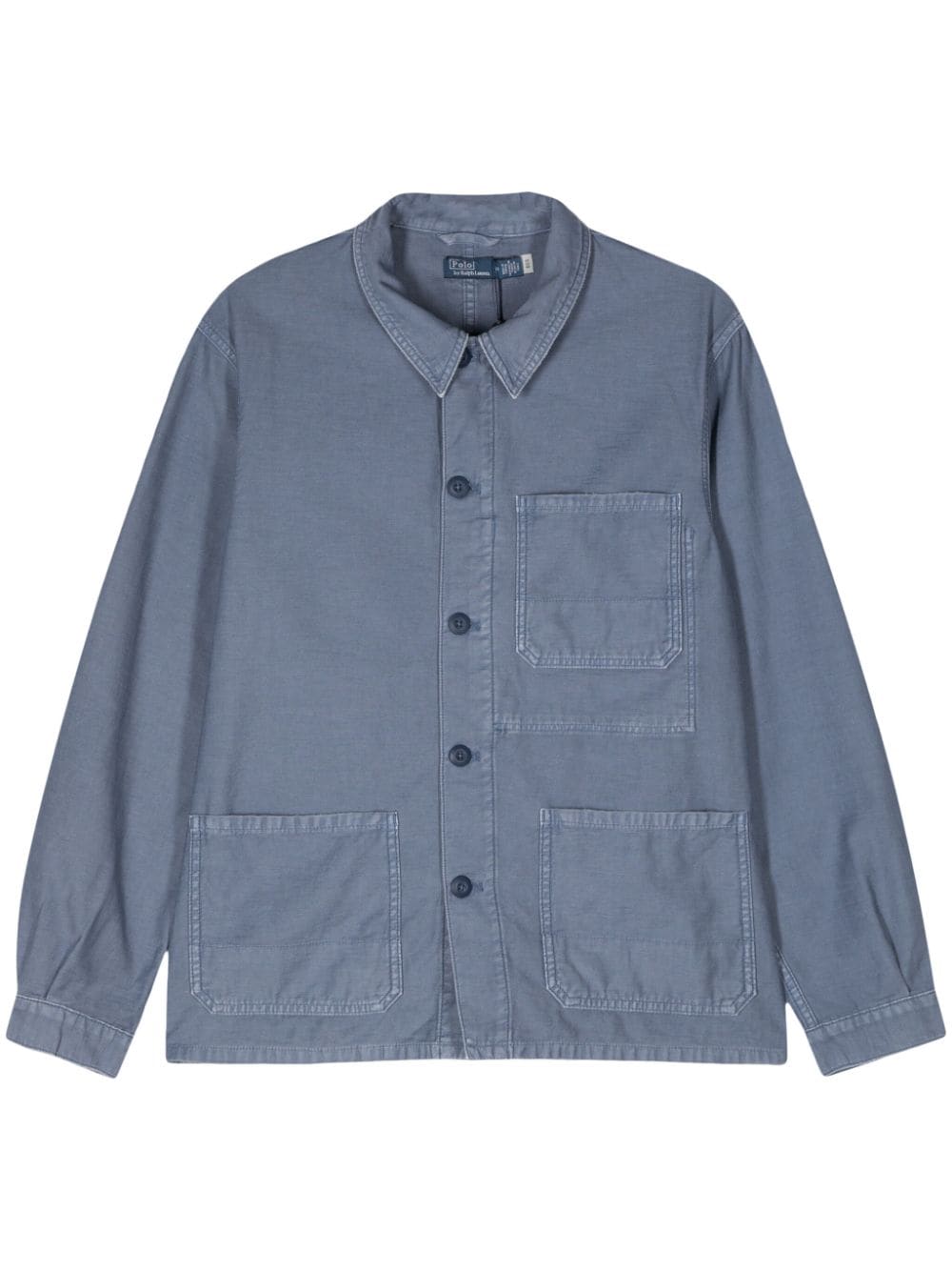 Polo Ralph Lauren Linnen shirtjack met slub textuur Blauw