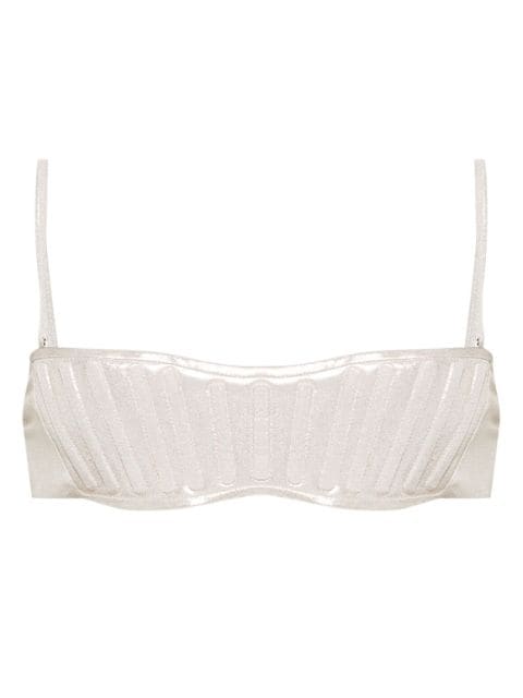 Mugler bandeau lamé bikini top