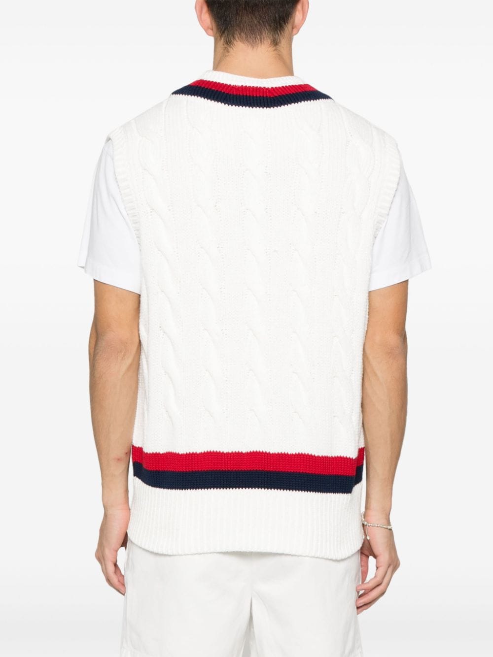 Shop Polo Ralph Lauren Logo-appliqué Cotton Vest In White