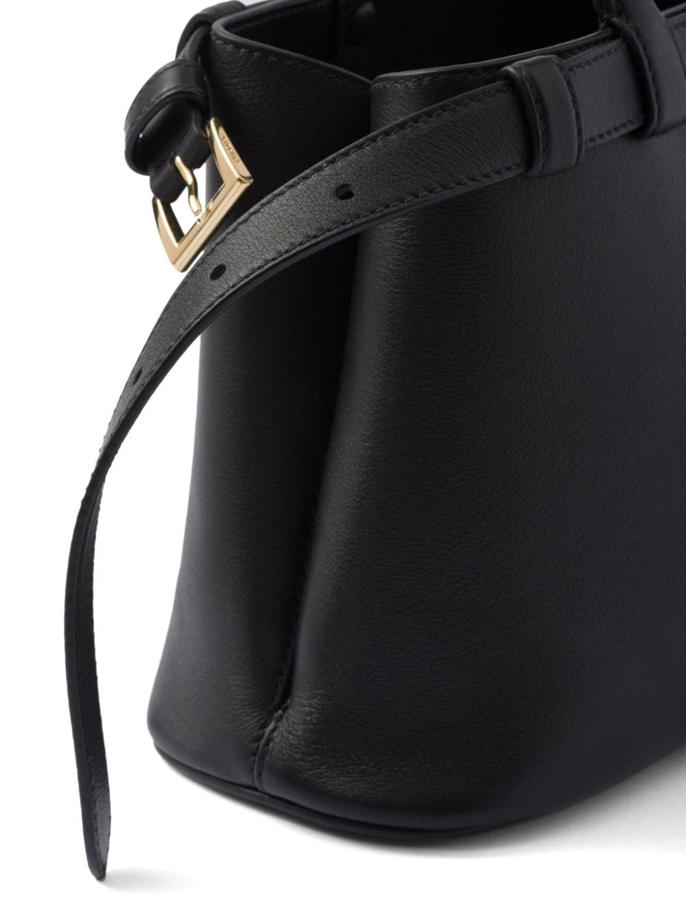 Shop Prada Logo-lettering Leather Tote Bag In Schwarz