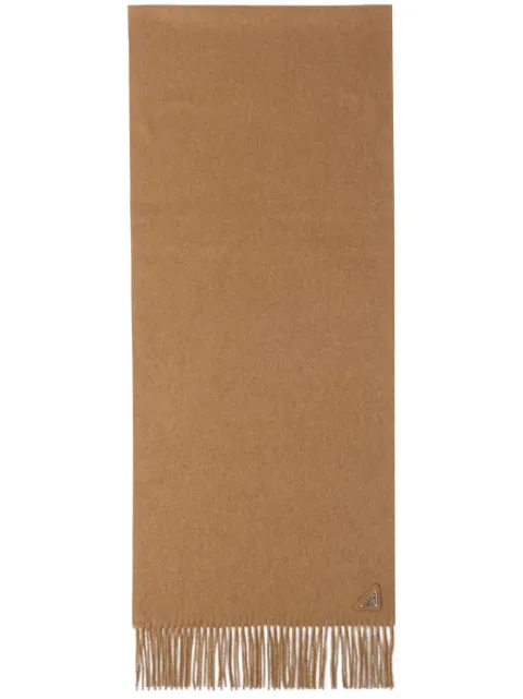 Prada triangle-logo cashmere scarf 