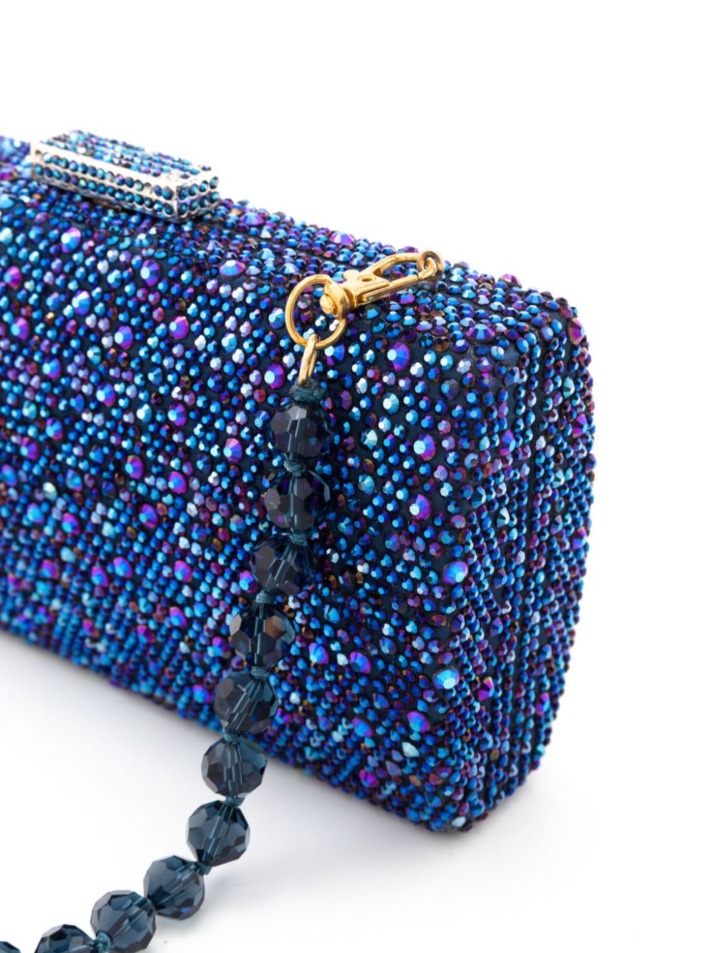 Shop Serpui Ellen Crystal-embellished Clutch Bag In Blue