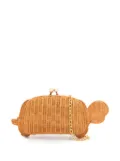 SERPUI Adam Turtle wicker clutch bag - Brown