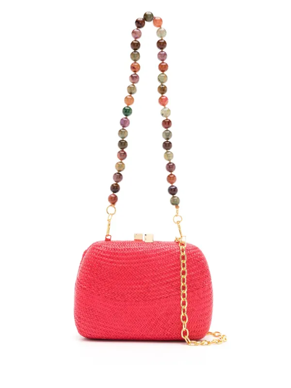 Serpui online Straw Round Clutch Purse with Chain