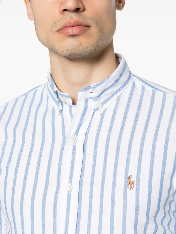 Polo Ralph Lauren Polo Pony ストライプ ポロシャツ Big Pony コットン メッシュ ポロシャツ