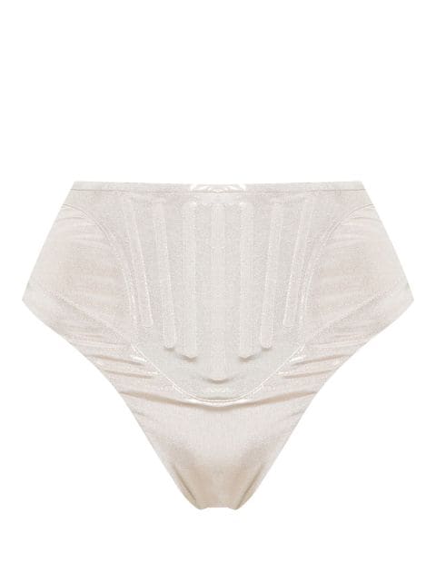 Mugler high-waisted lamé bikini briefs