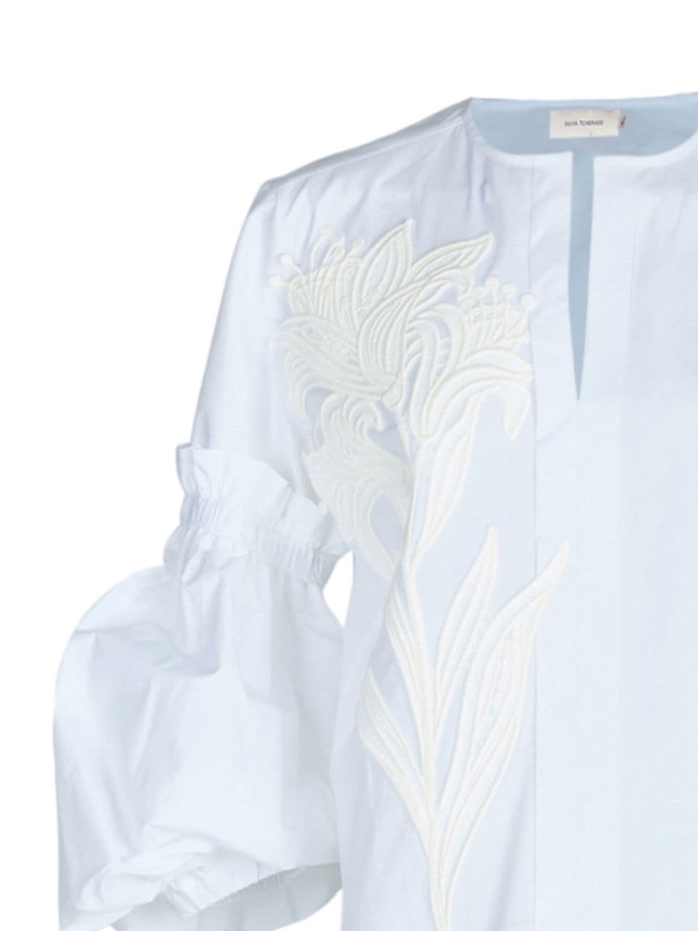 Silvia Tcherassi Wenda katoenen blouse met bloemapplicatie - Wit
