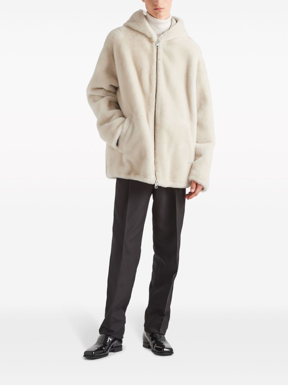 Image 2 of Prada hooded shearling jacket