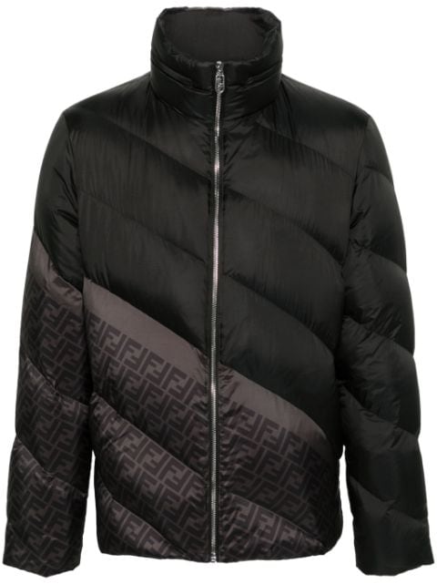 FENDI FF-print diagonal-quilted puff jacket