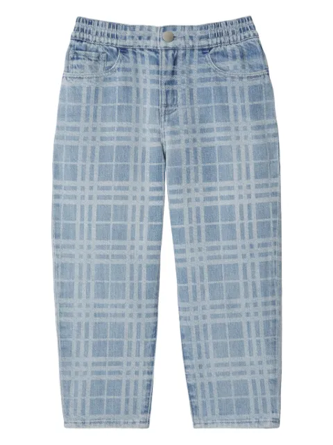 Burberry Kids Check Japanese denim trousers