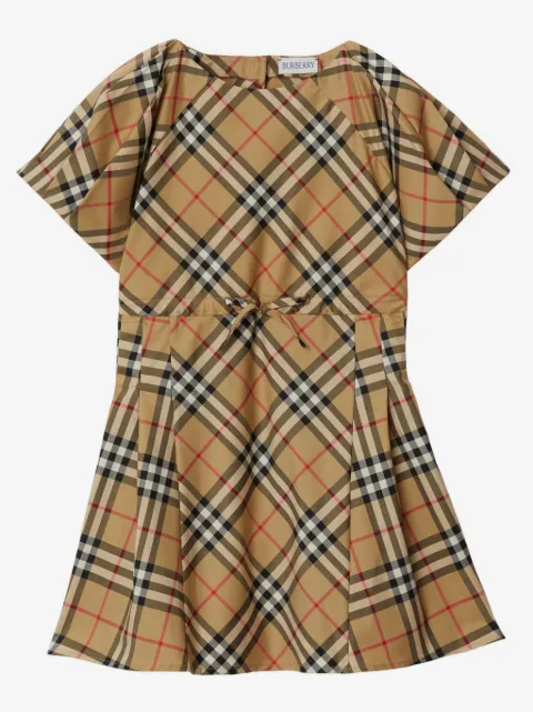 Burberry Kids vestido corto con motivo de cuadros