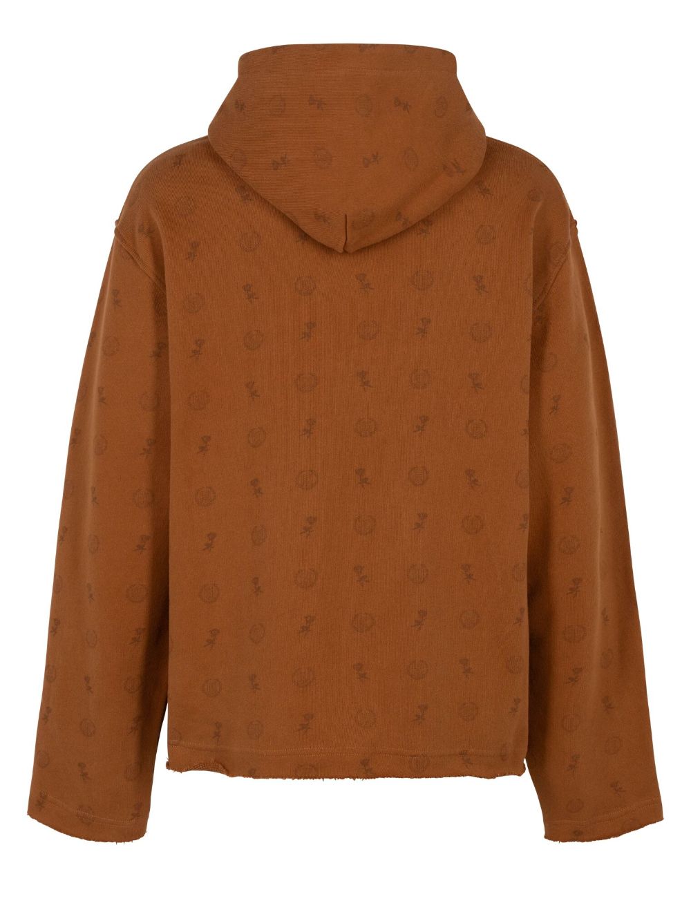 Shop Honor The Gift Raw-edge Cotton Hoodie In Brown
