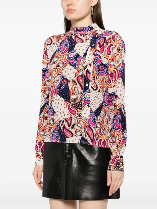 Miu Miu Pre-Owned 2010s ペイズリー シルクブラウス | マルチカラー  