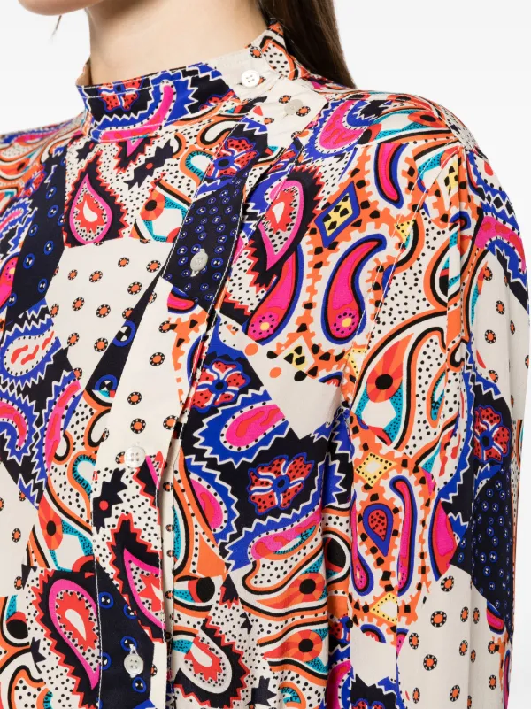 Miu Miu Pre-Owned 2010s ペイズリー シルクブラウス | マルチカラー  