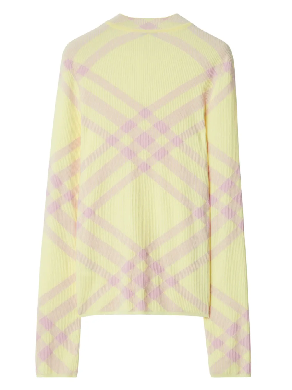 Burberry check pattern Ribbed Jumper Yellow FARFETCH IE