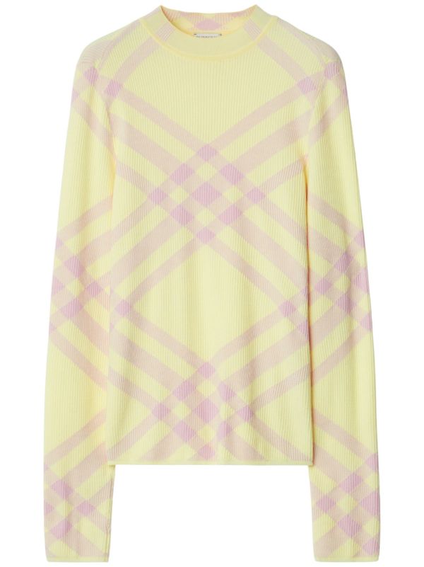 Burberry check-pattern Ribbed Jumper - Farfetch