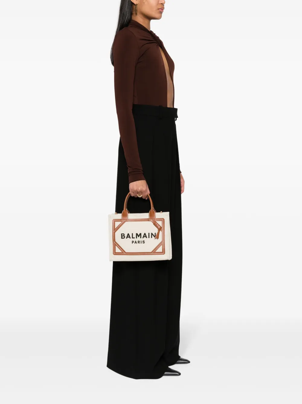 Balmain B-Army logo-print tote bag - Beige