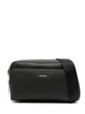 Calvin Klein logo-lettering leather crossbody bag - Black