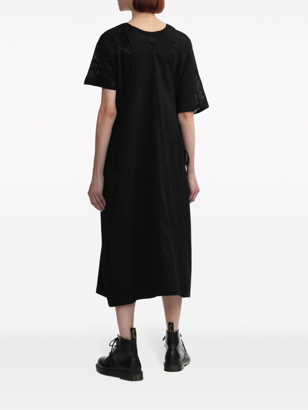 Shop Y's Square-neck Cotton Dress In Black