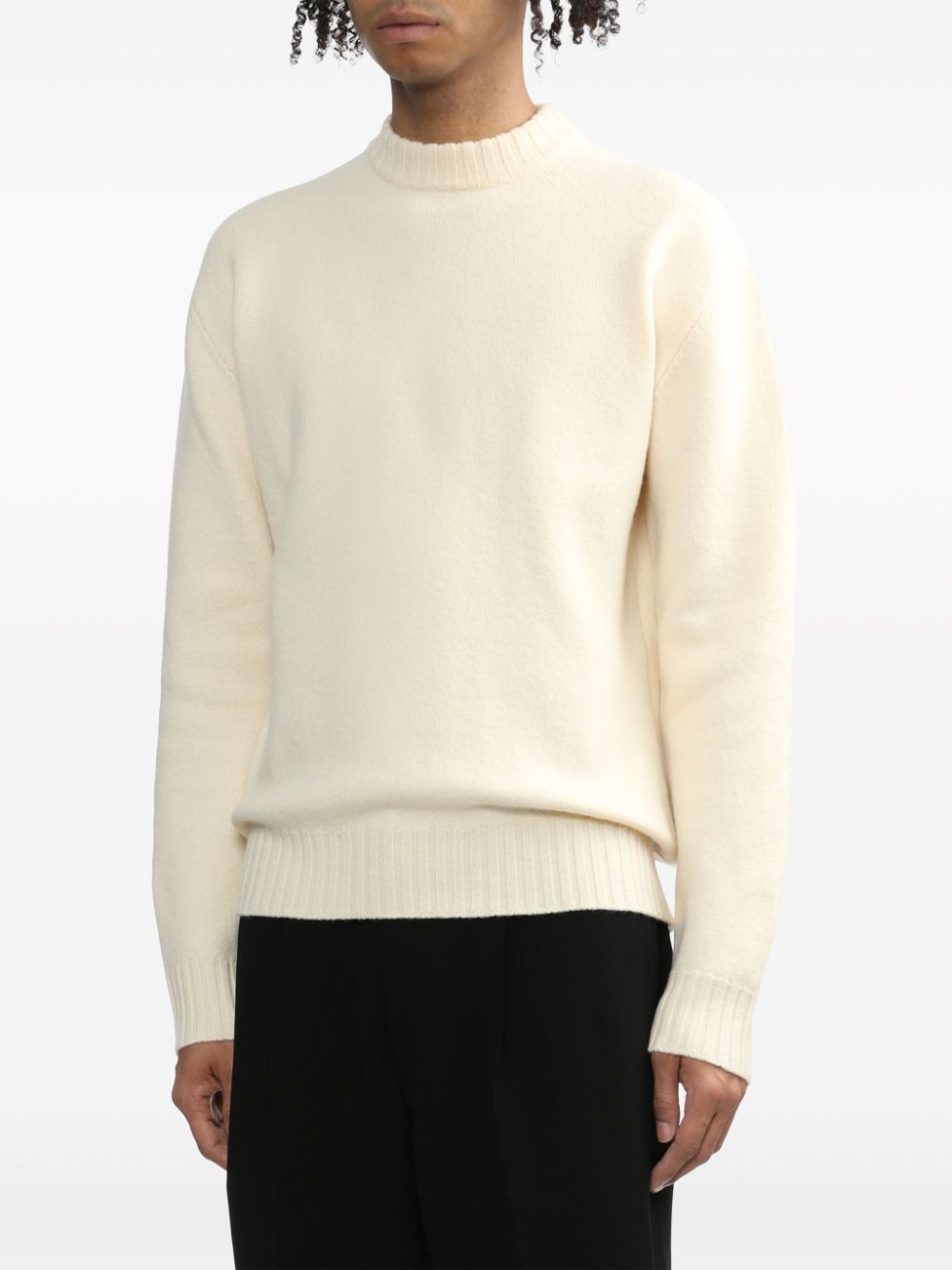 Shop Jil Sander Crew-neck Wool Jumper In Neutrals