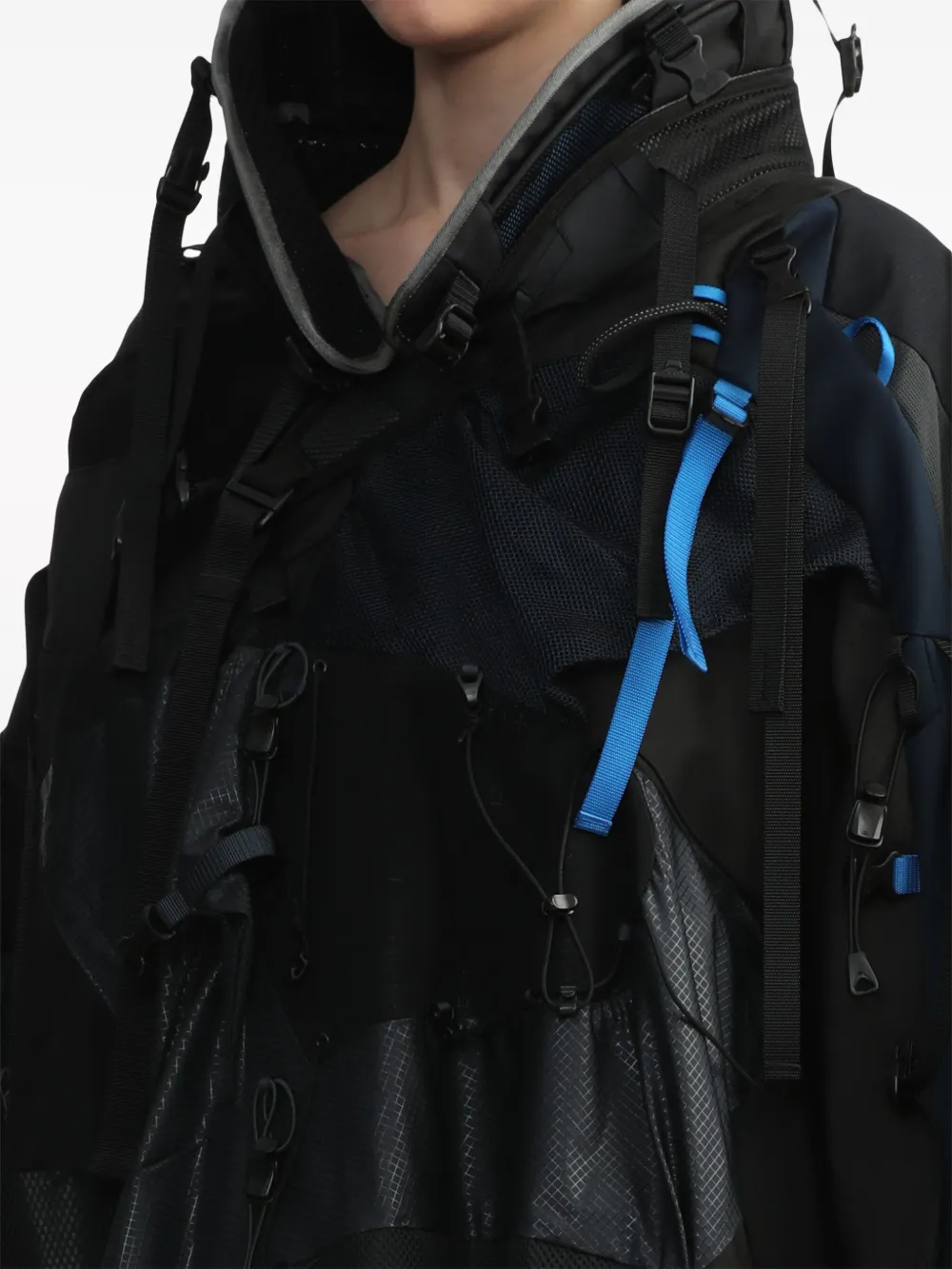 Junya Watanabe Panelled Utility Cape In Black