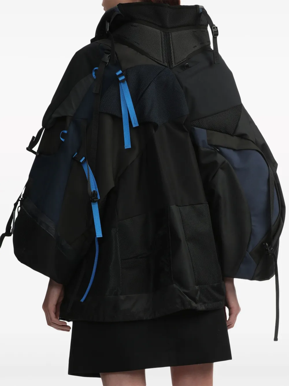 Junya Watanabe Panelled Utility Cape In Black