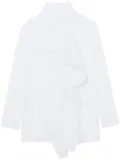 Y's ruffle-detailing cotton shirt - White