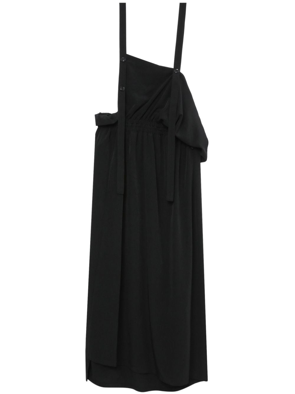 Shop Y's Asymmetric Ruffled Midi Skirt In Black
