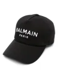 Balmain logo-embroidered cotton baseball cap - Black