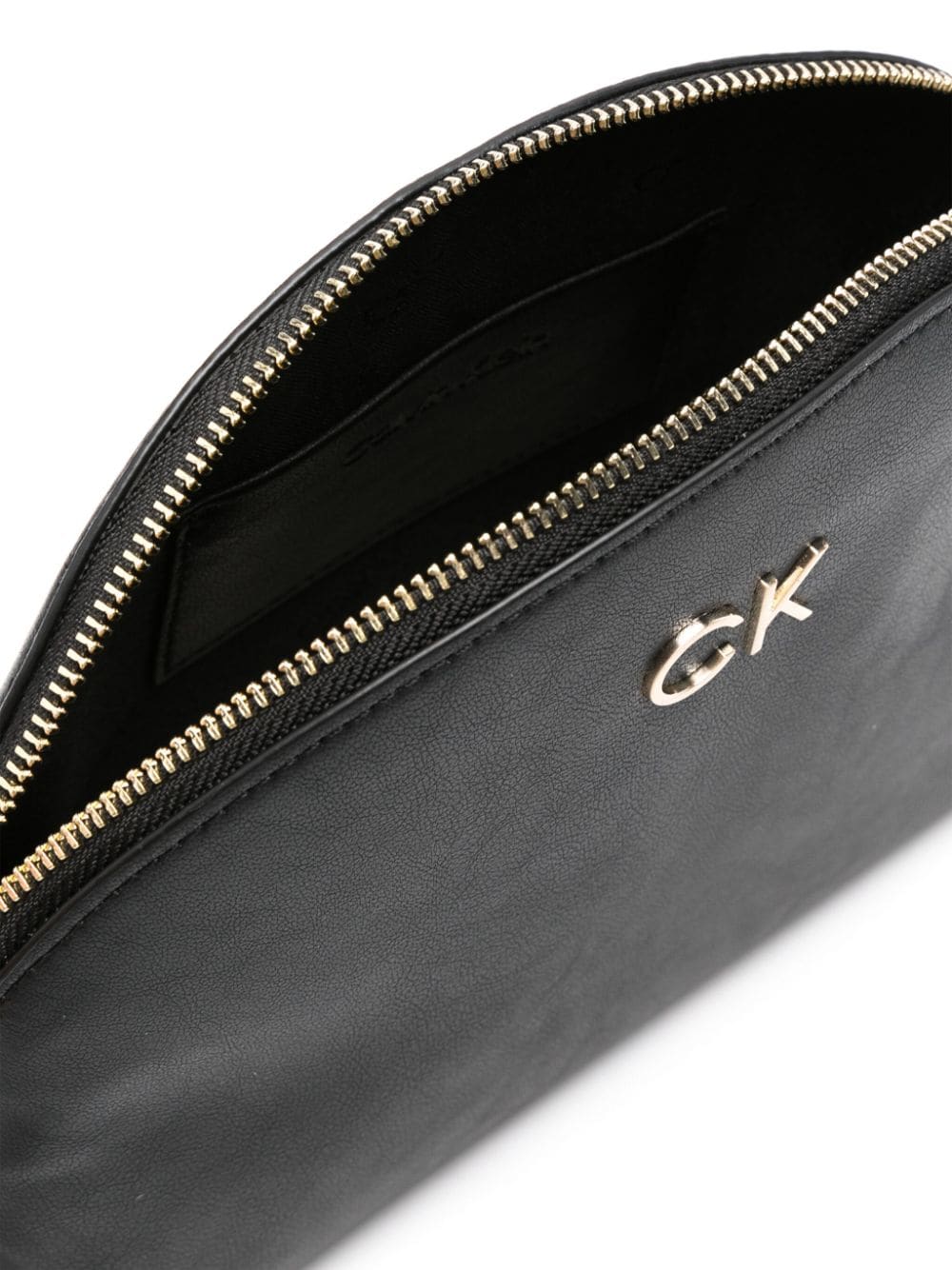Shop Calvin Klein Logo-plaque Faux-leather Crossbody Bag In Black