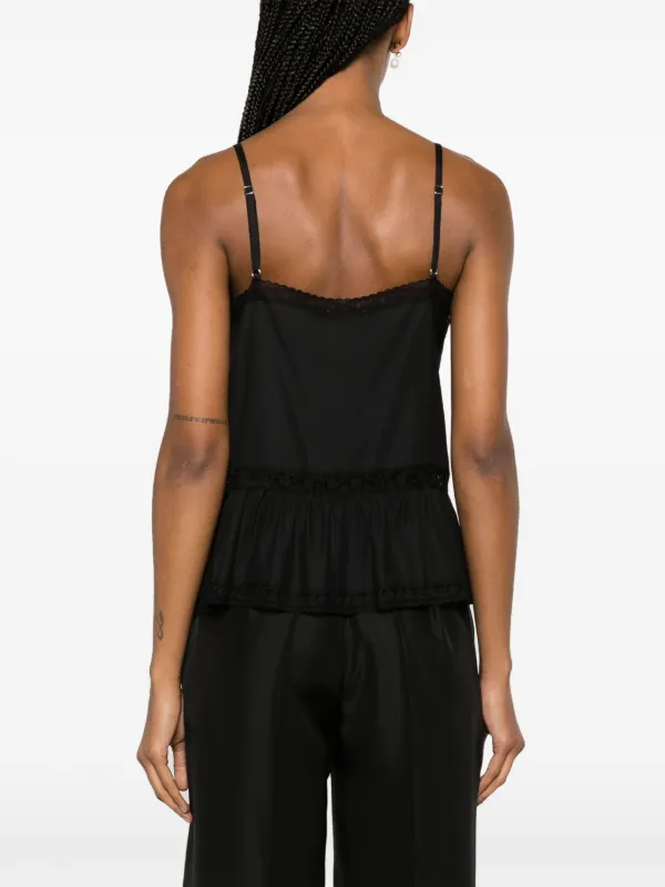 Canotta Con Bordo In Pizzo Nero FARFETCH IT