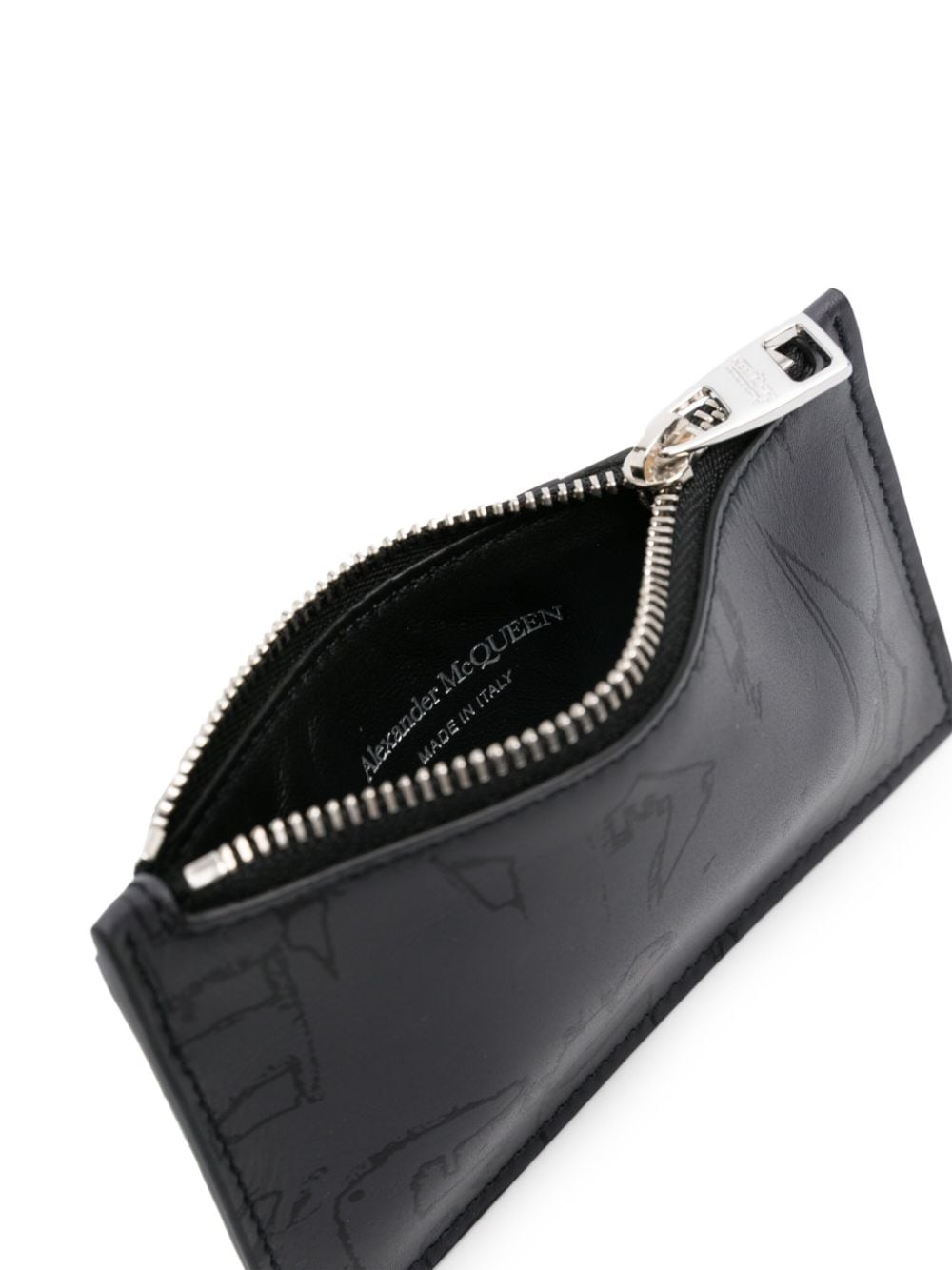 Shop Alexander Mcqueen Graphic-print Zipped Wallet In Black